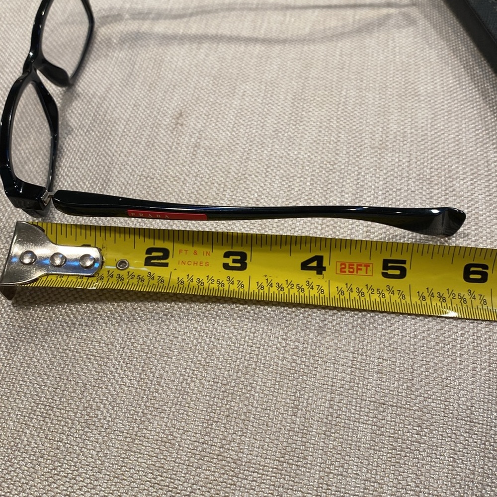 PRADA EYE GLASSES 🤓 VPS 04B 53 15 1AB 101 140 black frame side logo & flap case - Picture 5 of 16